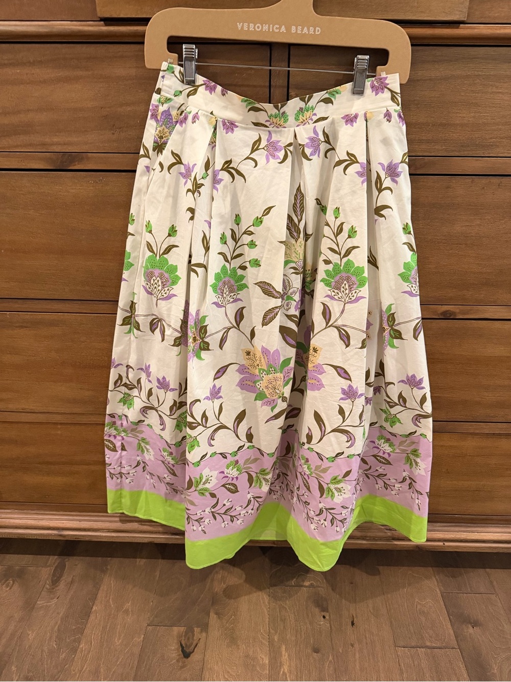 Misa Los Angeles White Floral Two-Piece Dress with Lavender & Green - Picture 5 of 5